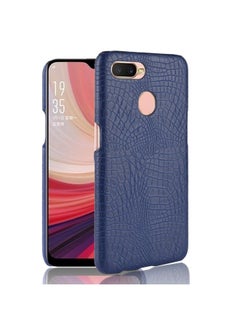 HuHa Case Cover For Oppo A12 Shockproof Crocodile Texture PC + PU Case Blue 