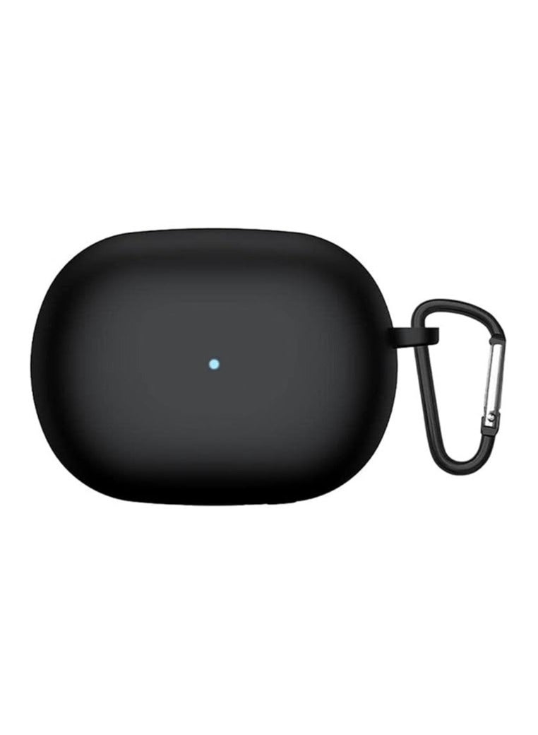 حافظة سيليكون واقية لسماعات Redmi Buds 4 Pro مع غطاء سلسلة مفاتيح (أسود) - Image 1