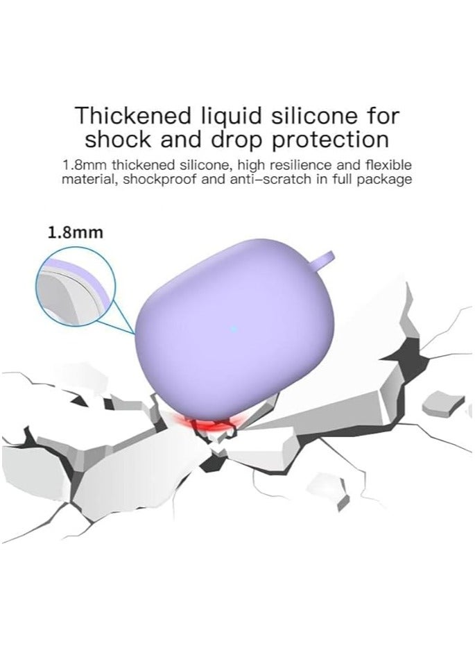 حافظة سيليكون واقية لسماعات Redmi Buds 4 Pro مع غطاء سلسلة مفاتيح (أسود) - Image 5