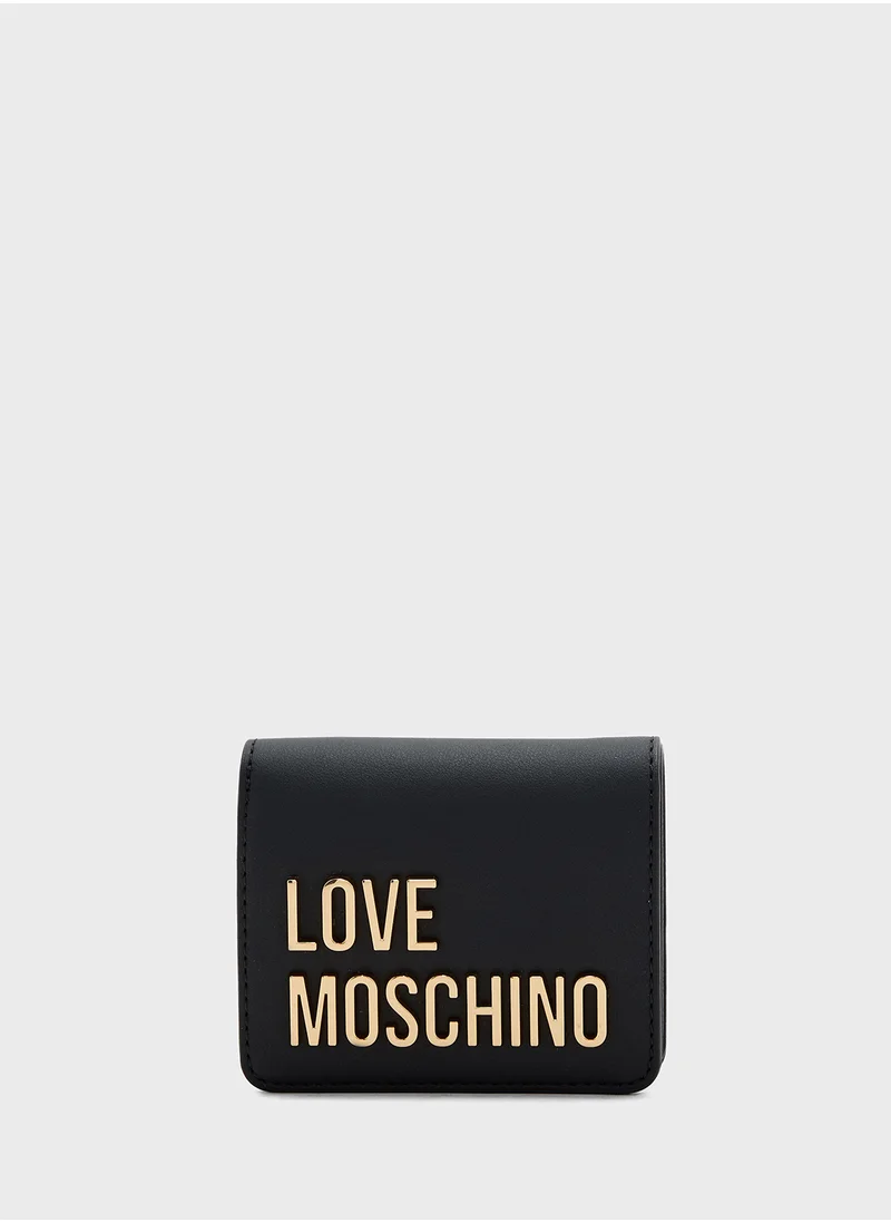 Love Moschino Logo Detailed Flap Over Wallet