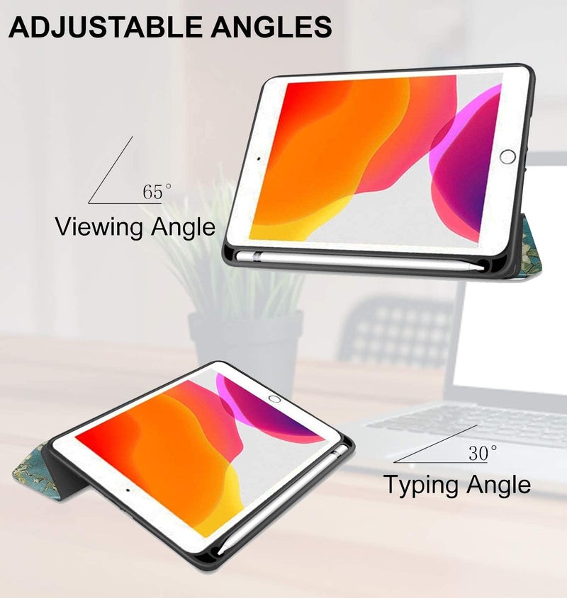 Robustrion Cover for iPad 9th Generation Cover Case with Pencil Holder for Apple iPad 10.2 inch/iPad 9th 7th 8th Generation Smart [Soft and Flexible] Flip Stand Case [Auto Sleep/Wake Support] - Aqua - Image 4