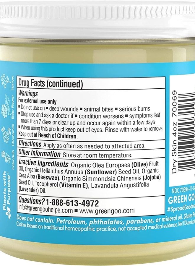 GREEN GOO Dry Skin Salve, All-Natural Moisturizer for Hydrating The Body & Face, Helps Alleviate Symptoms of Chronic Skin Conditions, 4 Oz - Image 4