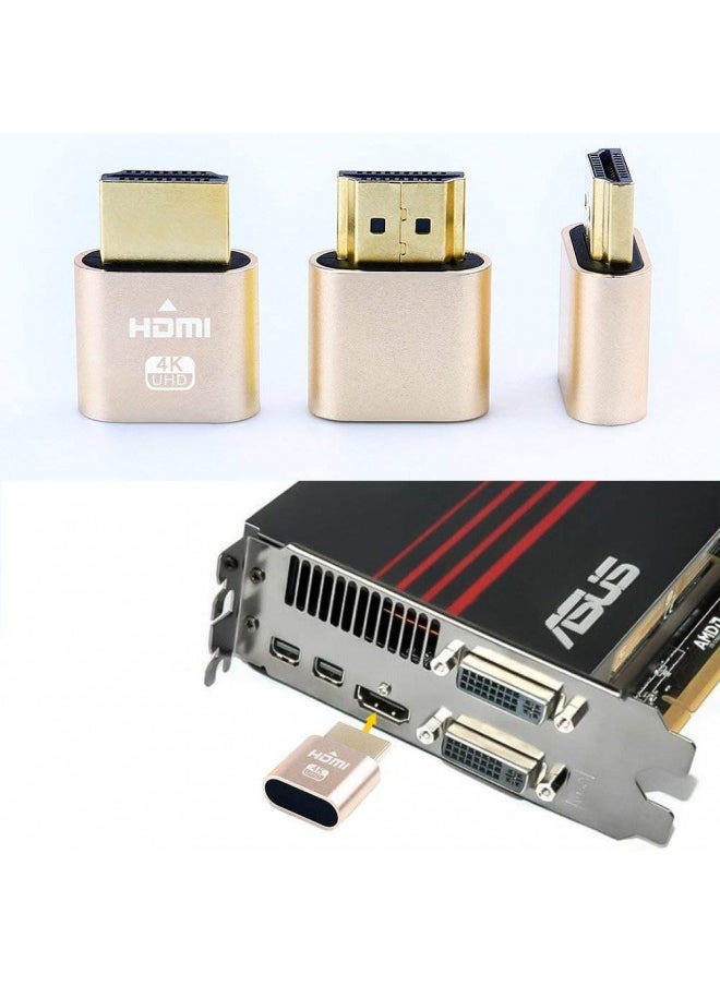 DTech DTech HDMI Dummy Plug 4K Display Emulator Compatible with Windows Mac OSX Linux (fit-Headless, 3 Pack)  - Image 1