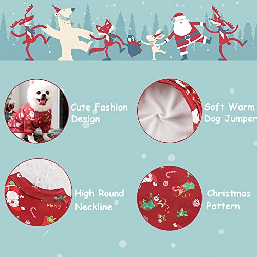 AFYHH 2Packs Large-Dog Christmas Clothes-Sweater - Costumes Winter Warm Xmas Puppy Holiday for Dog Cold Weather Outfit Apparel for Medium Large Dogs (M (Chest:26.8'',Back:16.5'')) - Image 4