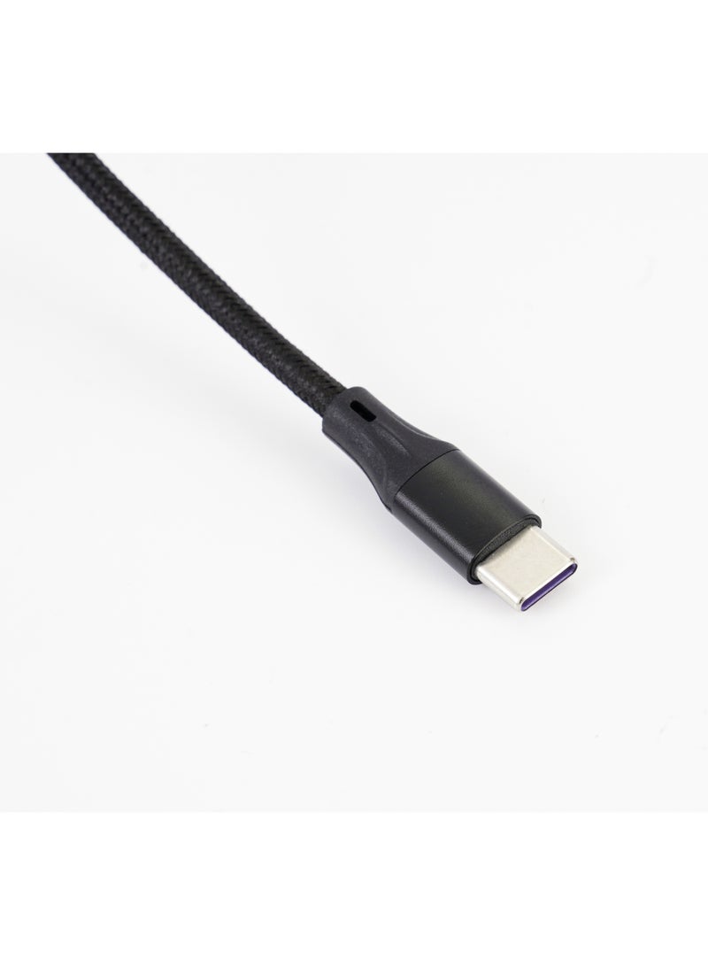 Havit Usb A To Type-C VOOC 1M Aluminum alloy With double nylon Braided Cable Charging 5A For Mobile Oppo, Realme, Vivo, one plus - 100w. - Image 3