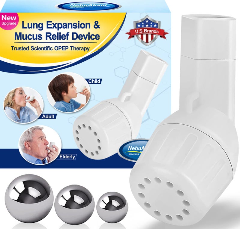 NebuAksol Lung Exerciser Device Breathing Exercise Device for Lungs Valve Mucus Removal Device Mucus Clearance and Lung Expansion Device 