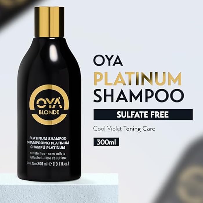 OYA Blonde Platinum Shampoo - Violet Color-Correcting Shampoo - Helps Reduce Warm & Dull Tones on Highlighted Hair - Gentle Sulfate-Free Cleanser with Sea Kelp, Green Tea & Sunflower Extract - 300 ml - Image 2