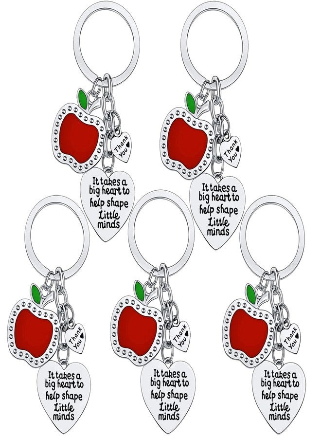 YEEQIN 5PCs Teacher Keychains Teacher Appreciation Gifts Teacher Gifts Thank You Keychains Graduation Gift For Teachers (It Takes A Big Heart) - Image 1
