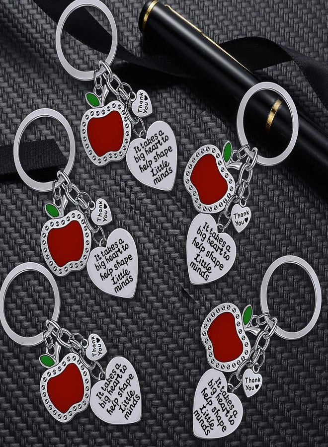 YEEQIN 5PCs Teacher Keychains Teacher Appreciation Gifts Teacher Gifts Thank You Keychains Graduation Gift For Teachers (It Takes A Big Heart) - Image 2