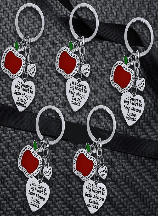 YEEQIN 5PCs Teacher Keychains Teacher Appreciation Gifts Teacher Gifts Thank You Keychains Graduation Gift For Teachers (It Takes A Big Heart) - Image 3