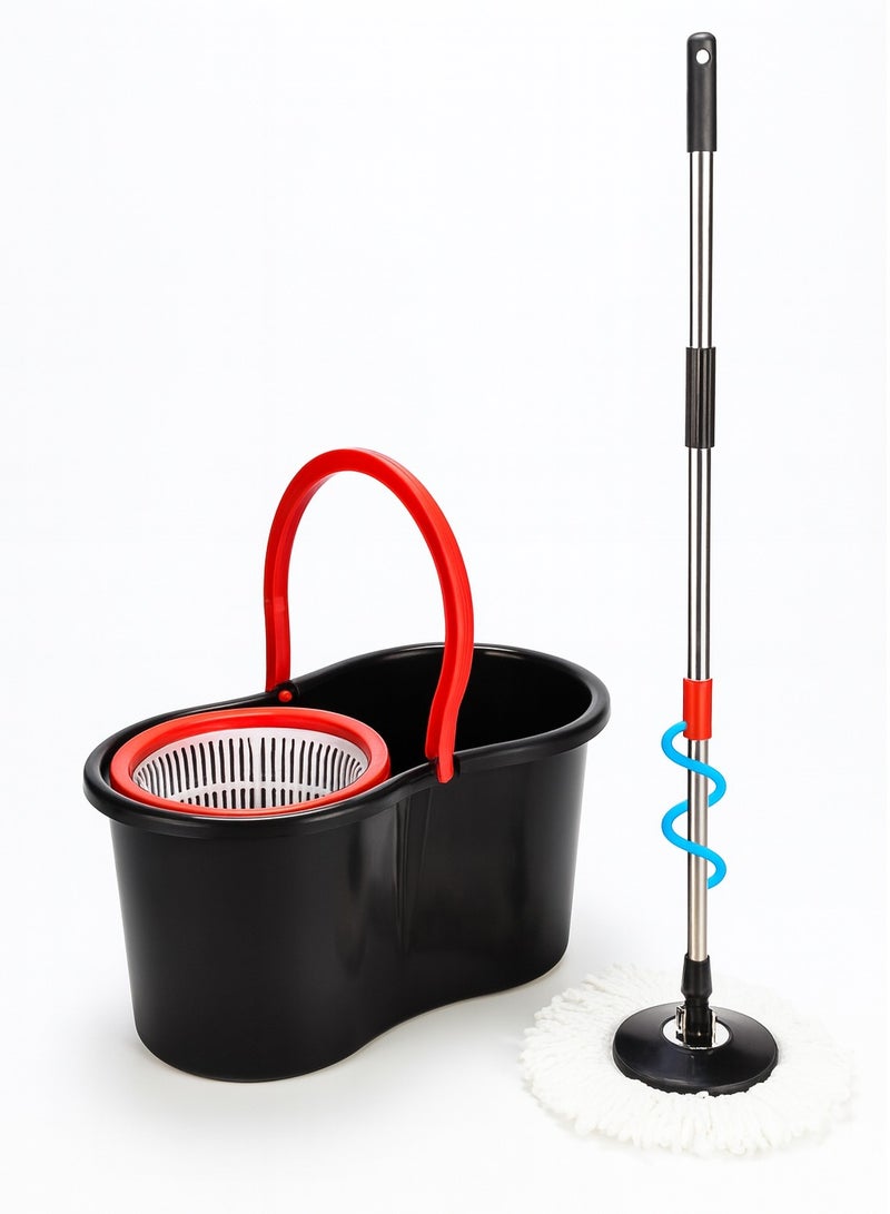 360° Spin Mop with Bucket – Self-Wringing Rotating Cleaning System – Stainless Steel Pole – Super Absorbent Microfiber Mop Head – Floor Cleaning Kit for Home, Office & Any Floor Tiles - Image 3