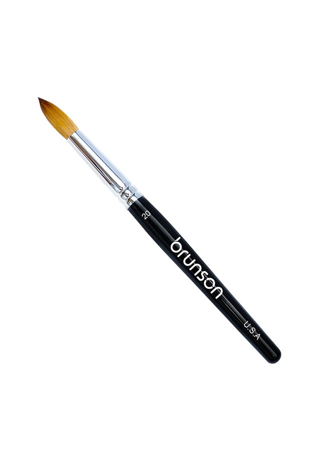 brunson Acrylic Nail Brush 1pc Pure Sable Hair Professional Nail Art Painting Brush for Manicure Pedicure Kolinsky Brush for Acrylic Application Nail Extensions and 3D Nail Carving Size 20 - Image 1