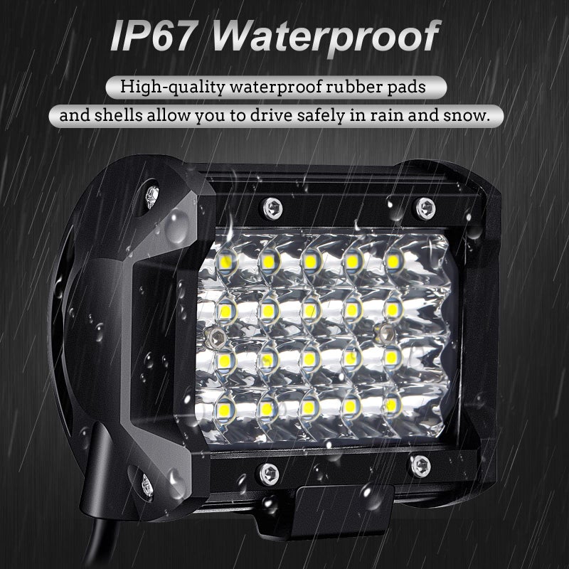 Yexiya 12 Pack LED Pods 72w 14400lm Flood LED Light Bar Spot Driving Off Road Fog Light Off Road Bar Waterproof for Boat Truck ATV UTV SUV(4 Inch) - Image 3