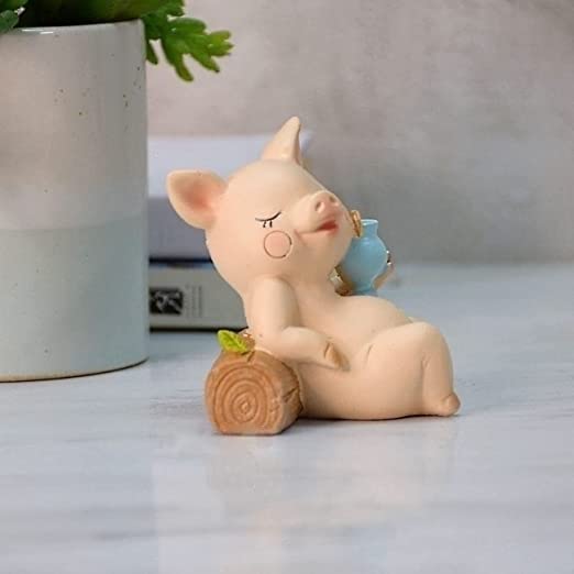 The Decorshed Miniature Pig for Table Decor, Garden Decor, Room Decor(Pink Pig, Miniature, Pack of 1, Resin) - Image 2