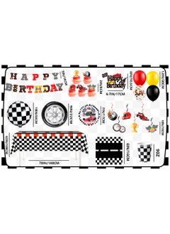 FRUITFUL PARTY Race Car Birthday Decorations for 10 Guests, Cars Party  Disposable Tableware Party  Set  - Image 3