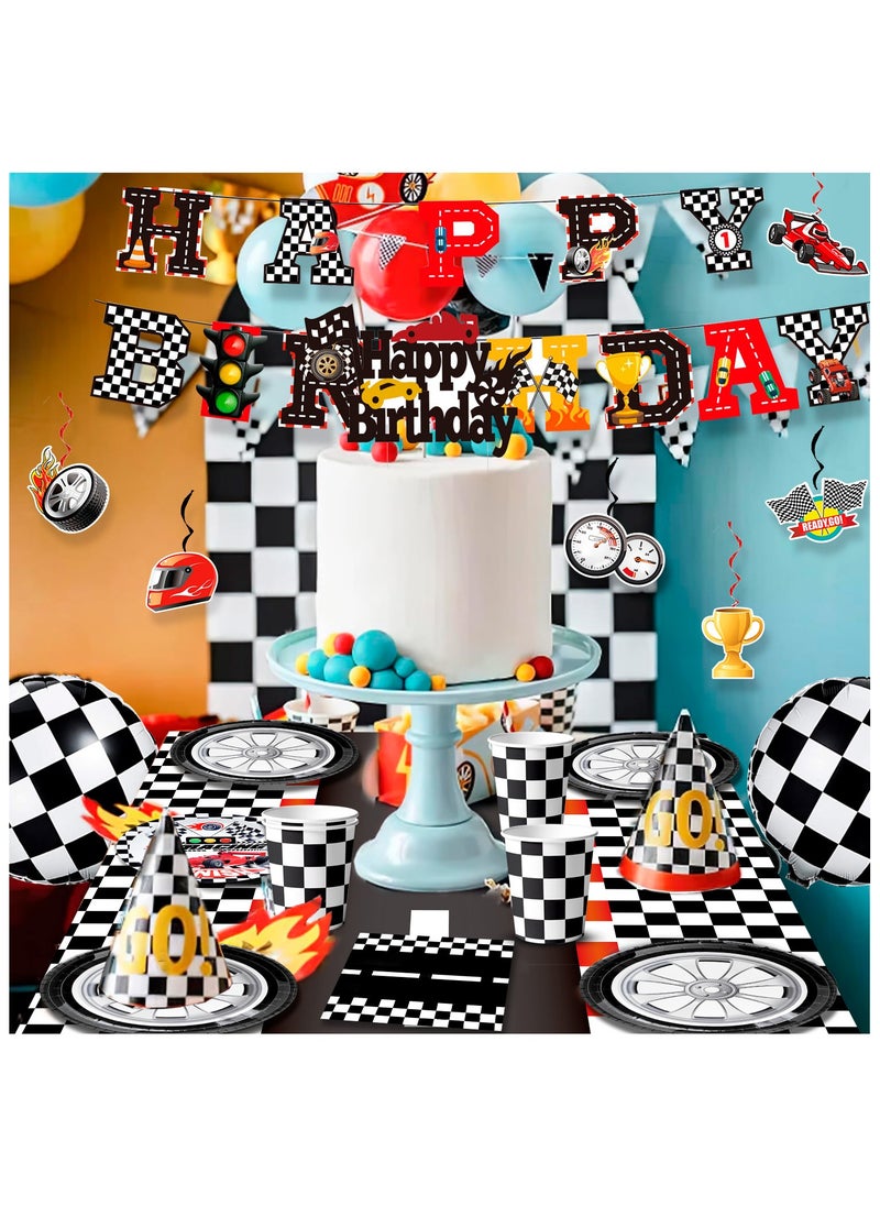 FRUITFUL PARTY Race Car Birthday Decorations for 10 Guests, Cars Party  Disposable Tableware Party  Set  - Image 4