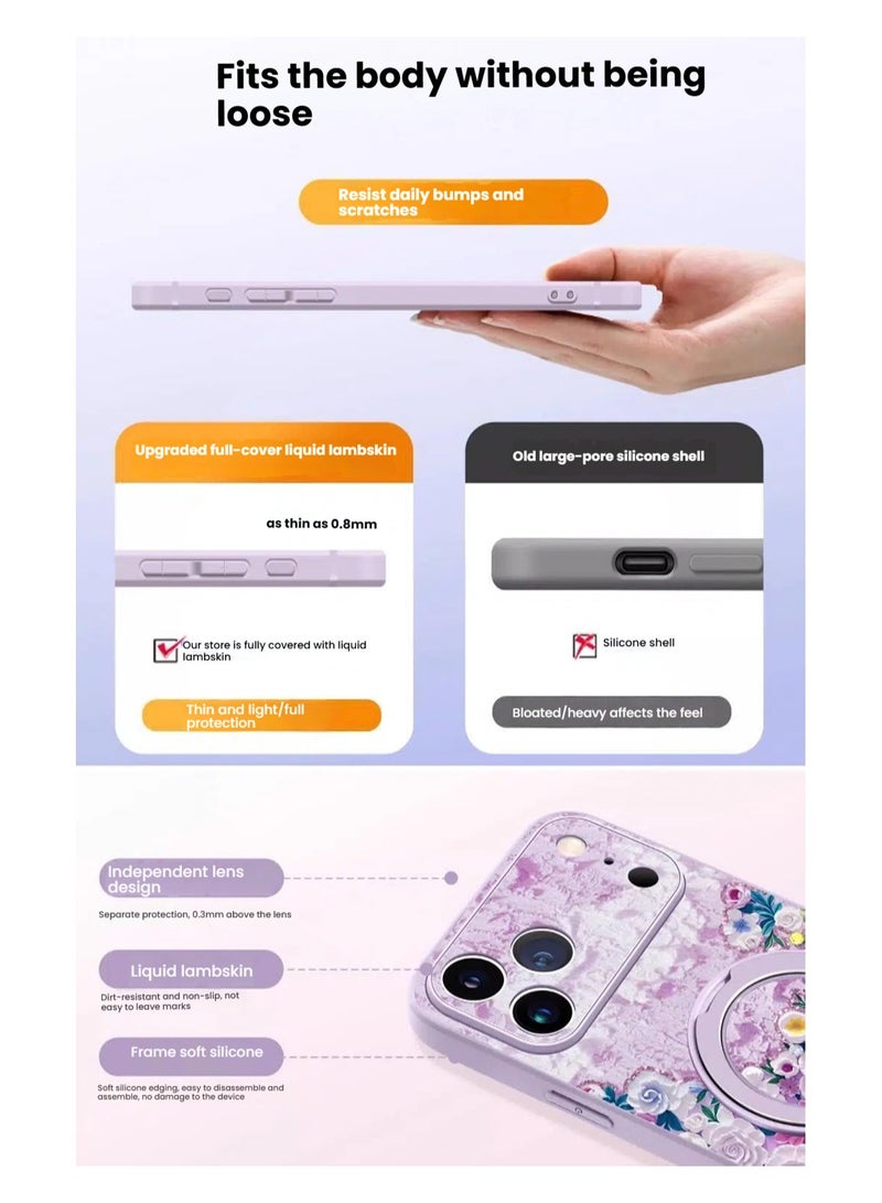 عام غطاء iPhone 17 Pro الكامل مع حامل مغناطيسي ورباط عنق ثنائي القفل - مقاوم للسقوط ومتوافق مع MagSafe - Image 3