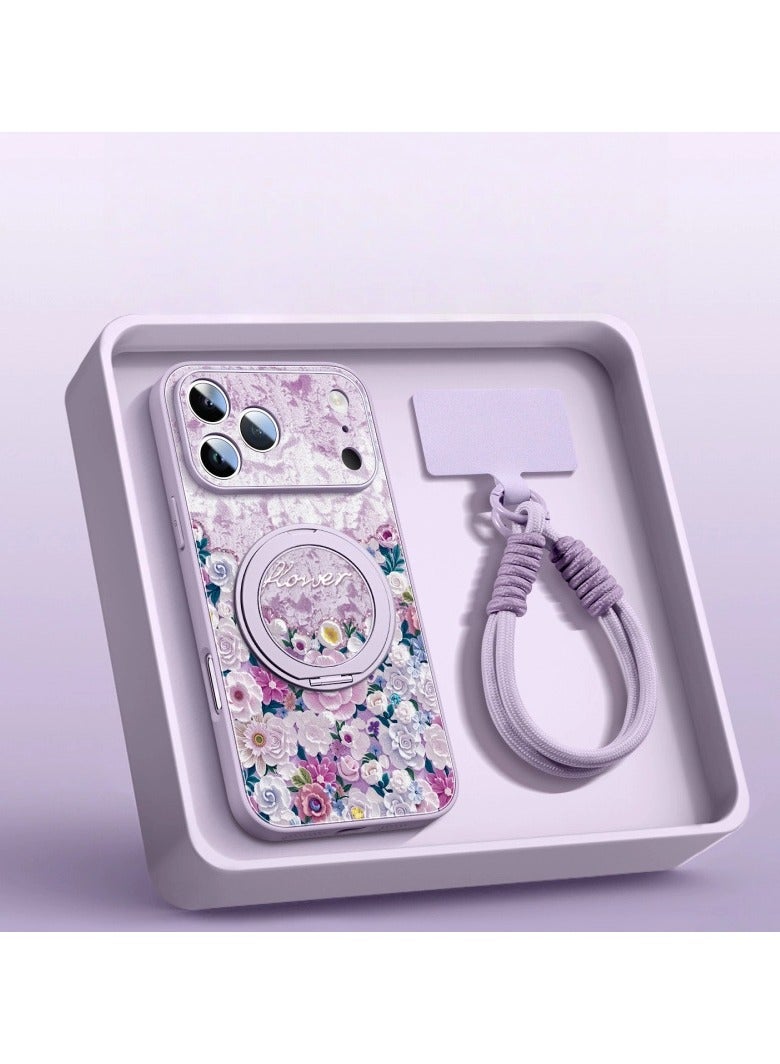 عام غطاء iPhone 17 Pro الكامل مع حامل مغناطيسي ورباط عنق ثنائي القفل - مقاوم للسقوط ومتوافق مع MagSafe - Image 1