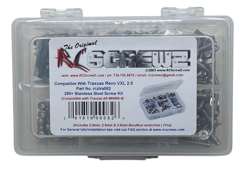 RC Screwz tra082  Traxxas Revo VXL 20 860864 Compatible Stainless Steel Screw Kit - Image 1