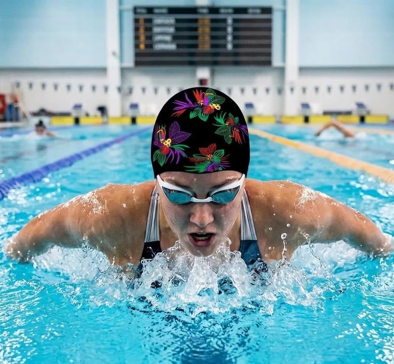 Flexible and comfortable swimming cap – a protective hair hat with a secure design suitable for training and everyday swimming. - Image 2