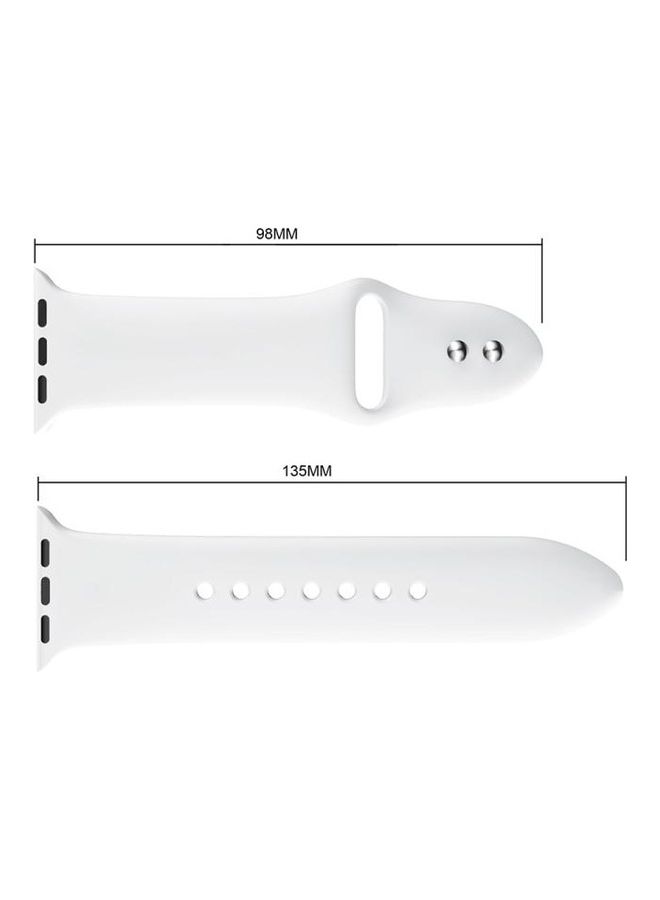 BGM Silicone Band For Apple Watch Series 3/2 And 1 38mm White - Image 3