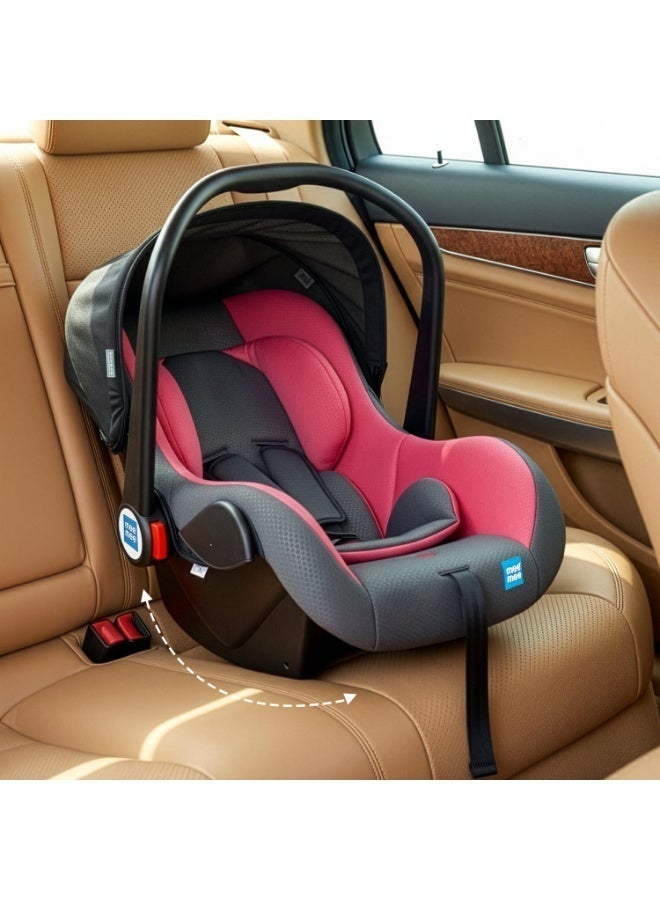 Mee Mee Little Explorer 4-in-1 Baby Car Seat & Carry Cot with Canopy, Convertible to Car seat, Rocking Chair, Carry Cot & Feeding Chair, 0 to 15 Months | Weight Capacity Upto 13 Kgs (Red) - Image 1