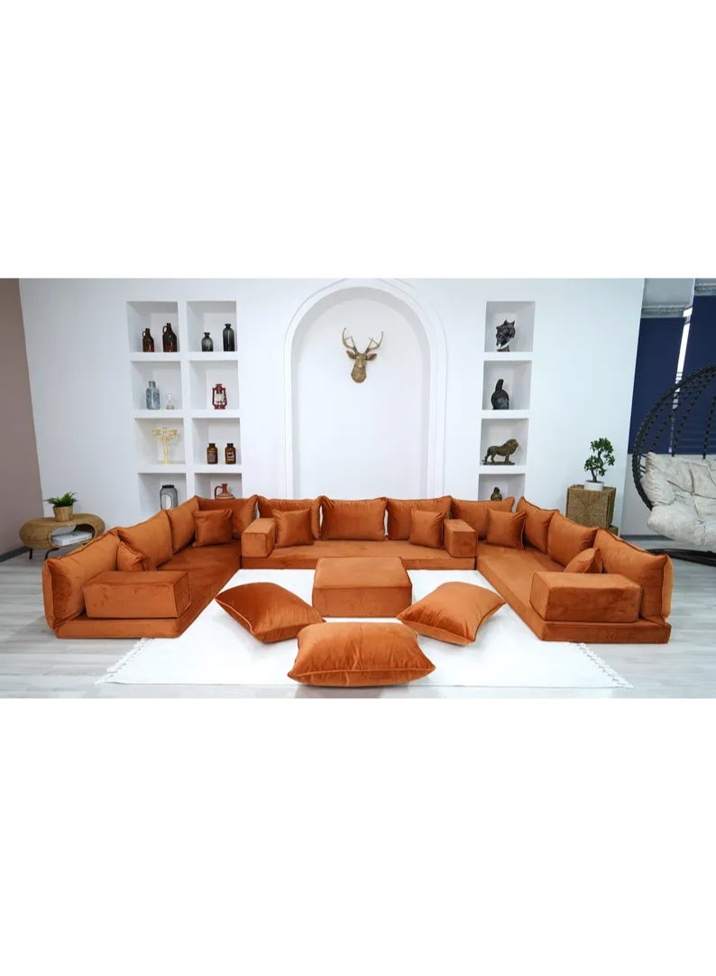Xboat Velvet Floor Sofa Set -  Lounge Seating, Arabic Majlis sofa  Inspired, Floor Cushion Comfort, Home Decor Furniture - Image 1
