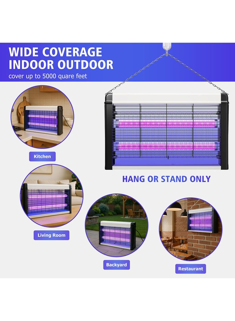 EzzySo Electric Bug Zapper 20W Powerful Fly Zapper Indoor Attract Insect and Mosquito Traps Using Electric Shock and UV Lighting Electric Mosquito Fly and Bug Zapper  - Image 5