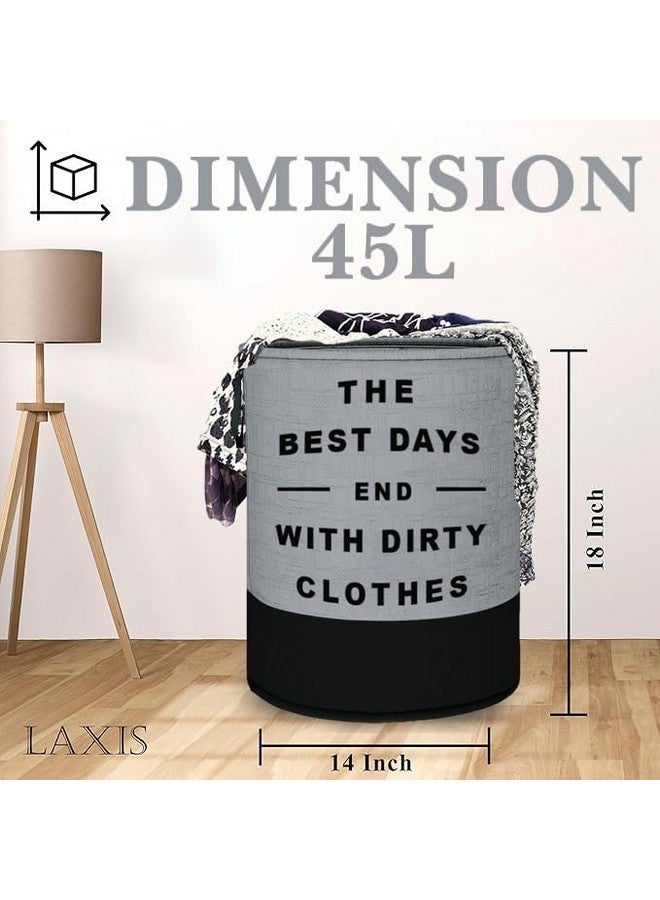 LAXIS HOMFIL Brand - LAXIS Laundry Bag for Clothes Non Woven 45L Heavy Duty Laundry Basket for Clothes, Dirty Clothes Laundry Basket, Washing Clothes Storage Basket, Toy Storage Basket for Bedroom - Grey - Image 4