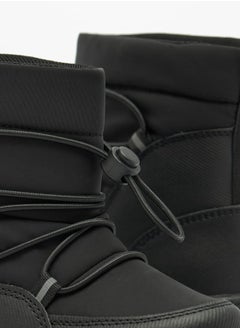 JUNIORS Boys Solid High Cut Slip-On Boots with Drawstring Detail  - Image 4