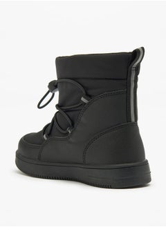 JUNIORS Boys Solid High Cut Slip-On Boots with Drawstring Detail  - Image 2