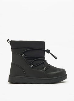 JUNIORS Boys Solid High Cut Slip-On Boots with Drawstring Detail  - Image 1