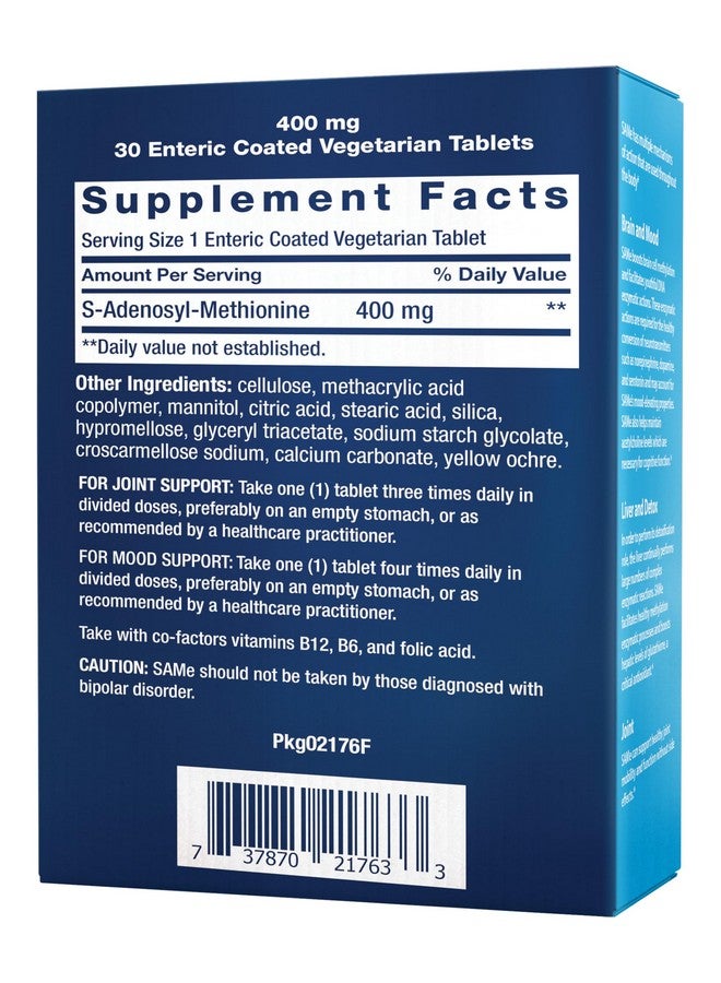 Life Extension Same, Mood, Joint & Liver Support, Gluten-Free, Non-GMO, Vegetarian, 30 Tablets - Image 2