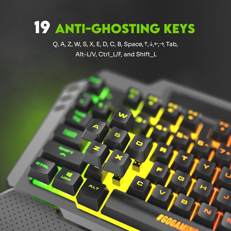 SpinBot Rage K20 LED Backlit|Metal Body|19 Anti-Ghosting Keys |Volume Control Knob| Wired USB Gaming Keyboard (Black) - Image 5