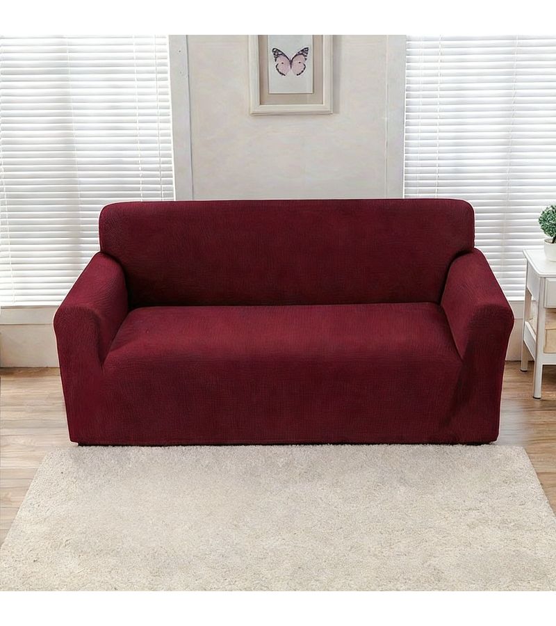Coffee Brown Velvet Solid Color Sofa Cover For 3 Seater With Upgraded Elasticity Waterproof Dust Proof Stain Resistant Easy Installation Machine Washable Wear Resistant Durable Pet Friendly All Season Use For Living Room Office - Image 4