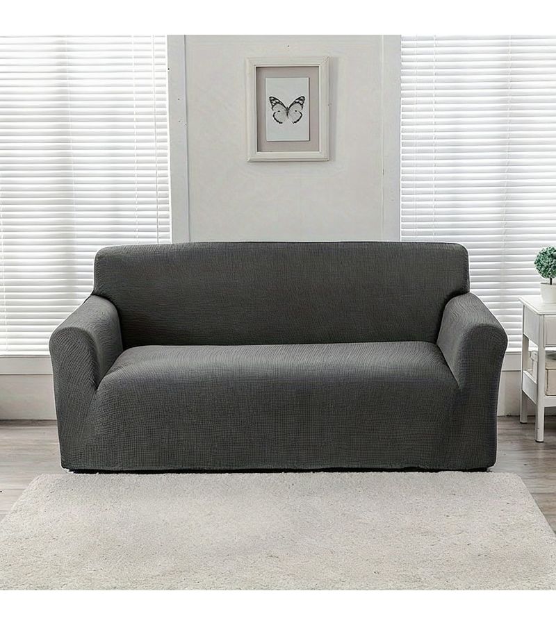 Coffee Brown Velvet Solid Color Sofa Cover For 3 Seater With Upgraded Elasticity Waterproof Dust Proof Stain Resistant Easy Installation Machine Washable Wear Resistant Durable Pet Friendly All Season Use For Living Room Office - Image 1