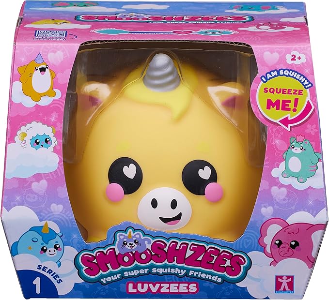 Luvzees, Funder, Yellow Unicorn, Collectable Characters, Supersoft, Cuddly and Squishy!