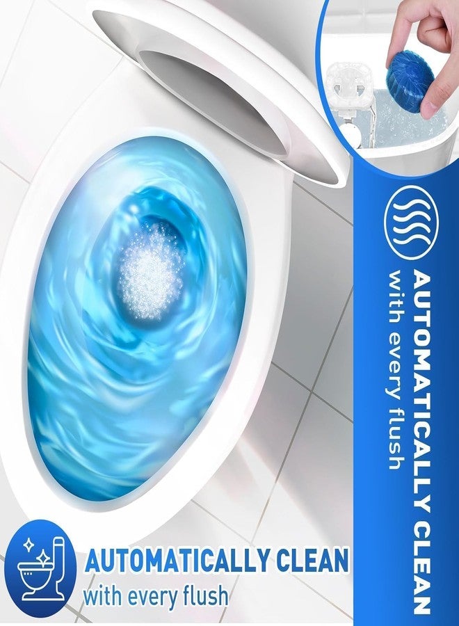 Pack of 10 Tablets automatic flush toilet bowl cleaner tablets, bathroom toilet tank cleaner, powerful cleaning ball toilet blue deep clean bubbles, mild lemon scent (Pack of 10) - Image 5