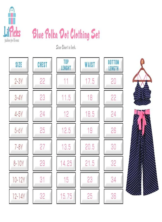 LILPICKS Blue Polka Dot Clothing Set