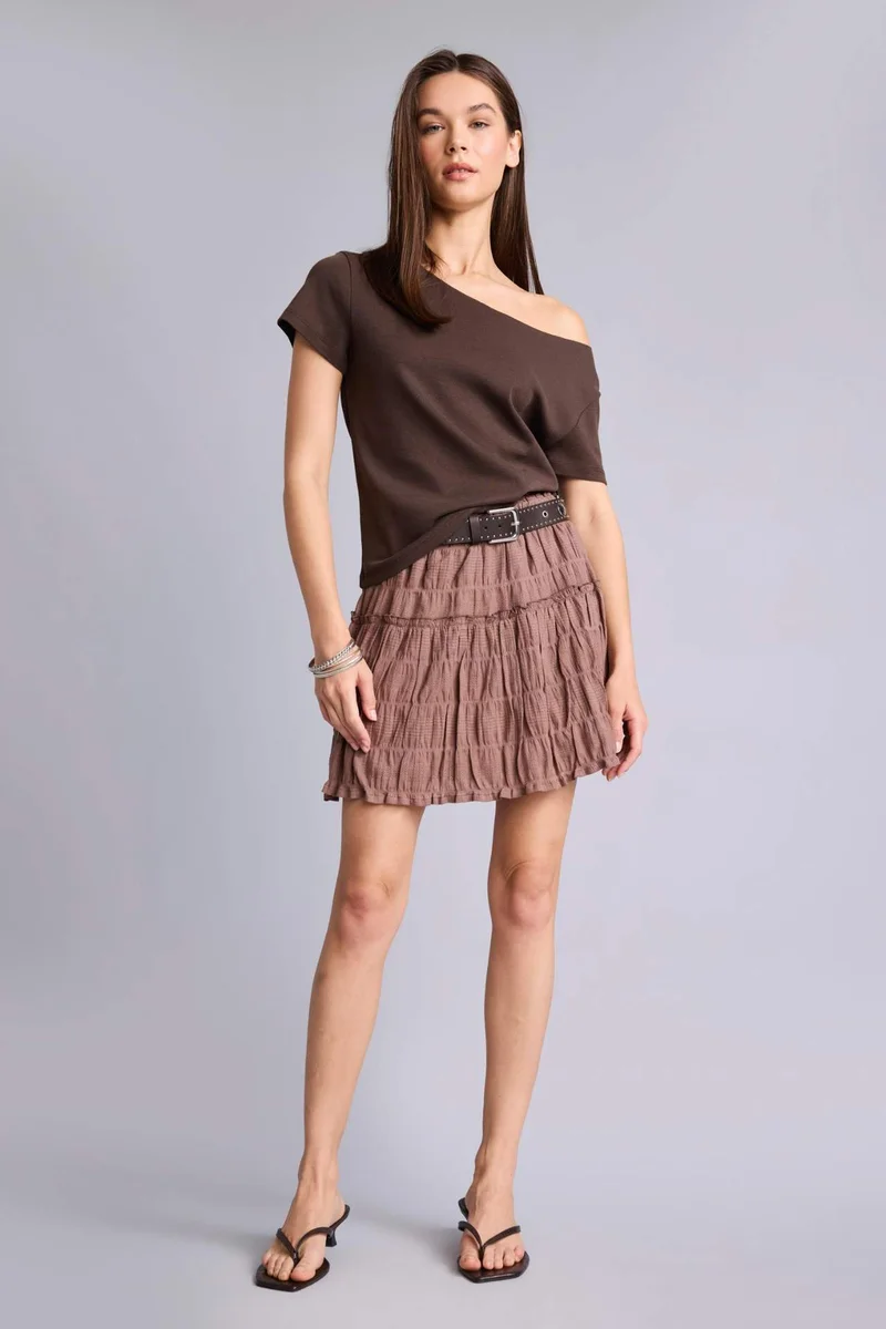 Defacto Cotton Lined Normal Waist Mini Skirt