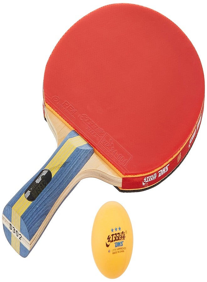 دي إتش أس مضرب تنس الطاولة S-S302 DHS مع كرة تنس الطاولة DHS 40 مم 3 نجوم برتقالي (علبة من 24 قطعة) - Image 2