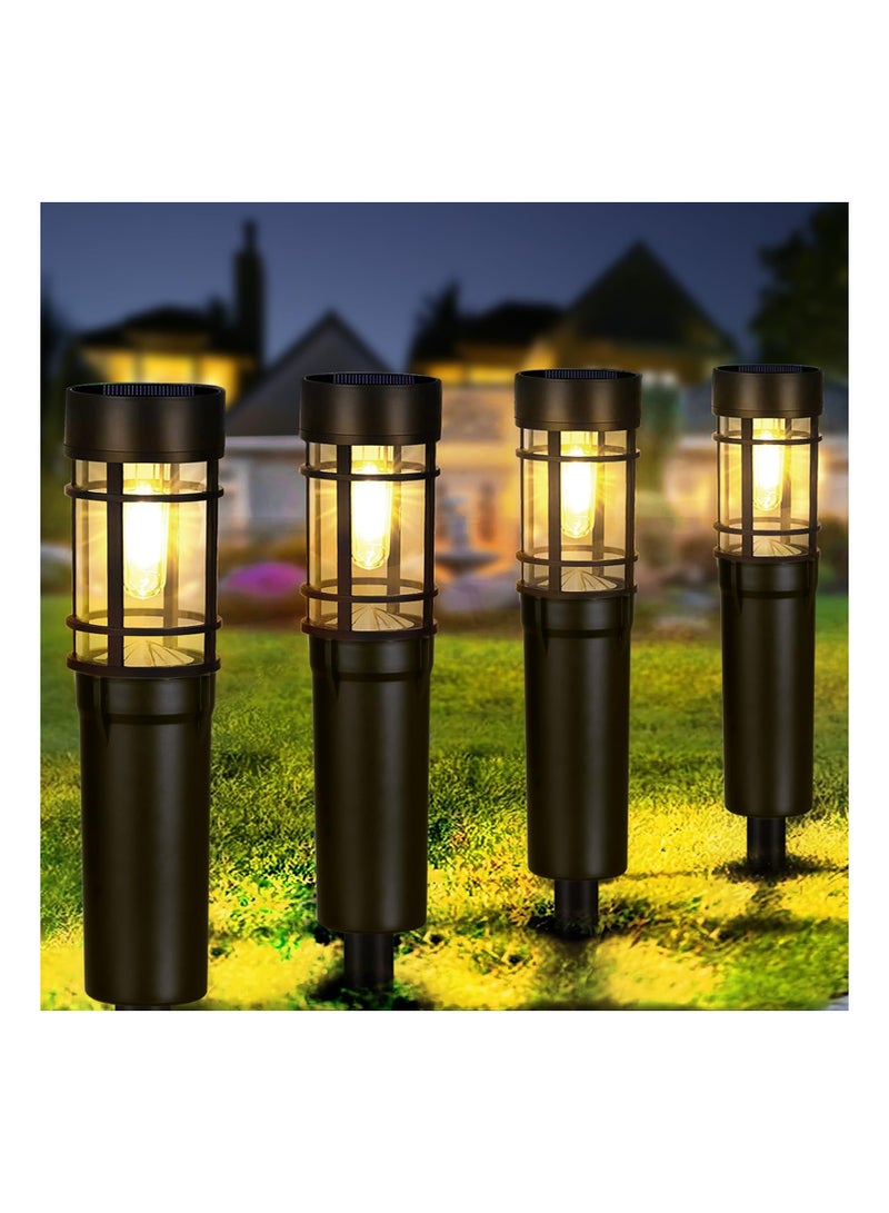SYOSI 4PACK Solar Pathway Lights, Waterproof Walkway Lights LED Garden Lights Landscape Lights Solar Outdoor Lighting Decor Decorative Path Lights for Yard, Landscape, Driveway, Patio, Backyard - Image 1
