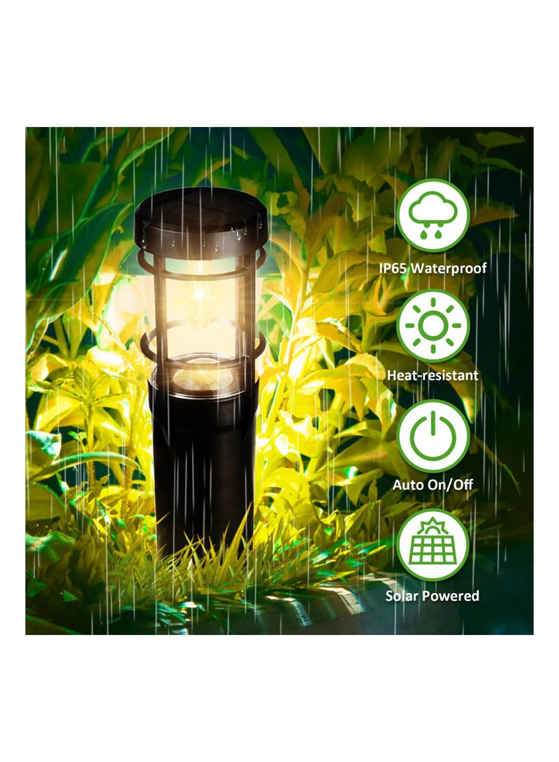 SYOSI 4PACK Solar Pathway Lights, Waterproof Walkway Lights LED Garden Lights Landscape Lights Solar Outdoor Lighting Decor Decorative Path Lights for Yard, Landscape, Driveway, Patio, Backyard - Image 2