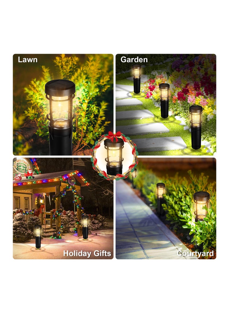 SYOSI 4PACK Solar Pathway Lights, Waterproof Walkway Lights LED Garden Lights Landscape Lights Solar Outdoor Lighting Decor Decorative Path Lights for Yard, Landscape, Driveway, Patio, Backyard - Image 5