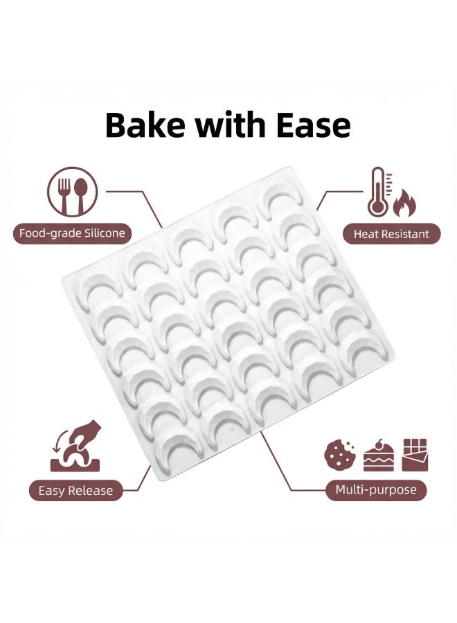 XiuWoo 30 Cavity Moon Modeling Silicone Baking Mold Chocolate Fudge Making Mould DIY Cake Baking Decoration Making Silicone Baking Tray - Image 3