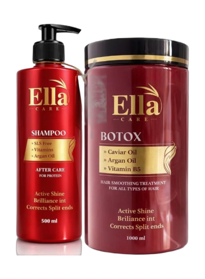 Ella Care  Shampoo AFTER CARE FOR PROTEIN – 500 ml & Ella CARE BOTOX – 1000 ml Bundle - Image 1