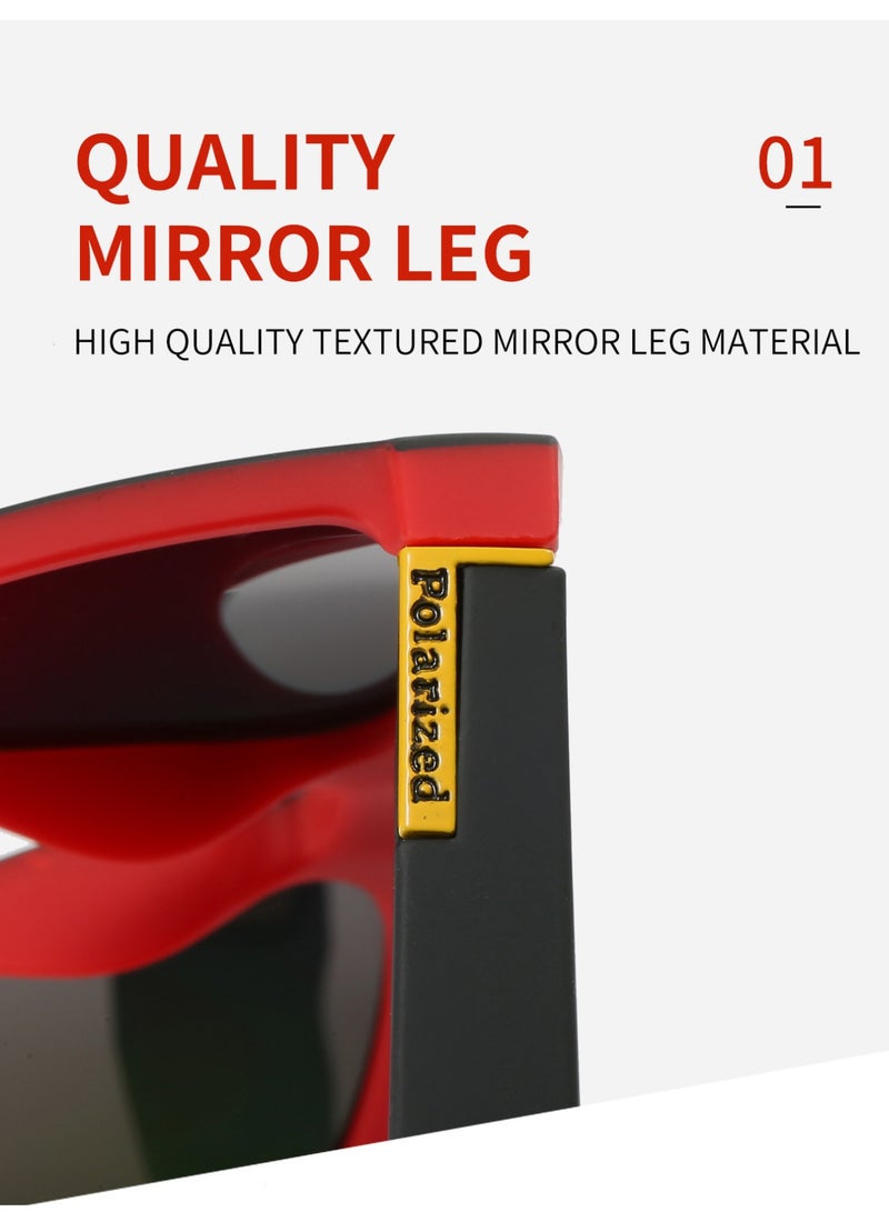 Fashionable Elastic Sports Sunglasses for Men Square Polarized Sun Glasses with PC Frame TAC Lenses for Outdoor Cycling Fishing - Image 4