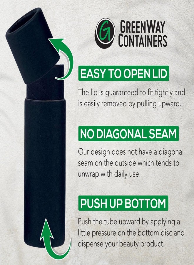 GREENWAY CONTAINERS GreenWay 0.3oz / 8.5g Kraft Paperboard Lip Balm Tubes with Lids - 25 Pack Lip Gloss Tubes Refillable DIY Cosmetic Containers - Lip Balm Containers Chapstick Empty Holder - Black - Image 4