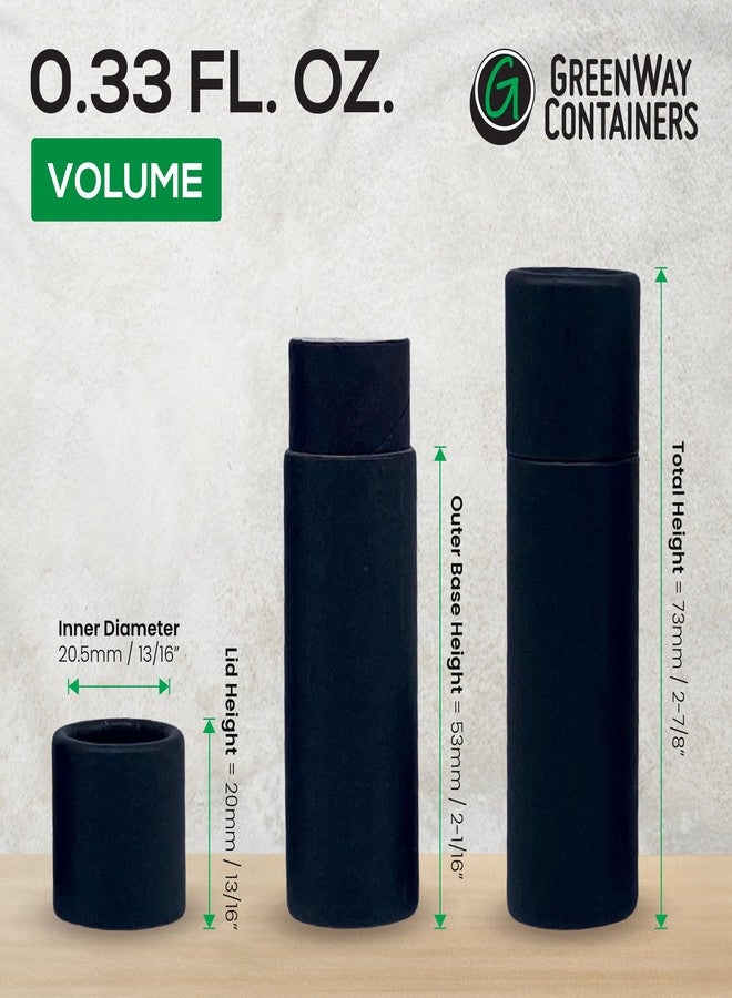 GREENWAY CONTAINERS GreenWay 0.3oz / 8.5g Kraft Paperboard Lip Balm Tubes with Lids - 25 Pack Lip Gloss Tubes Refillable DIY Cosmetic Containers - Lip Balm Containers Chapstick Empty Holder - Black - Image 3