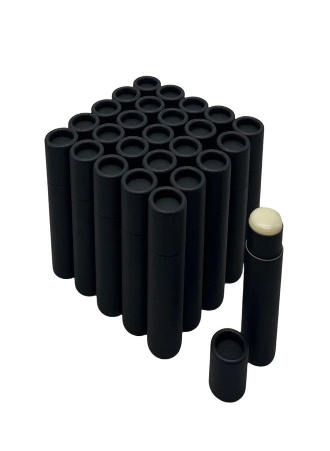 GREENWAY CONTAINERS GreenWay 0.3oz / 8.5g Kraft Paperboard Lip Balm Tubes with Lids - 25 Pack Lip Gloss Tubes Refillable DIY Cosmetic Containers - Lip Balm Containers Chapstick Empty Holder - Black - Image 1
